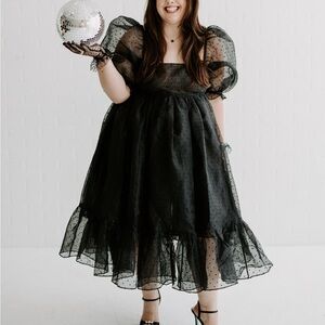 The Caviar Polka Dot French Dress - XXL